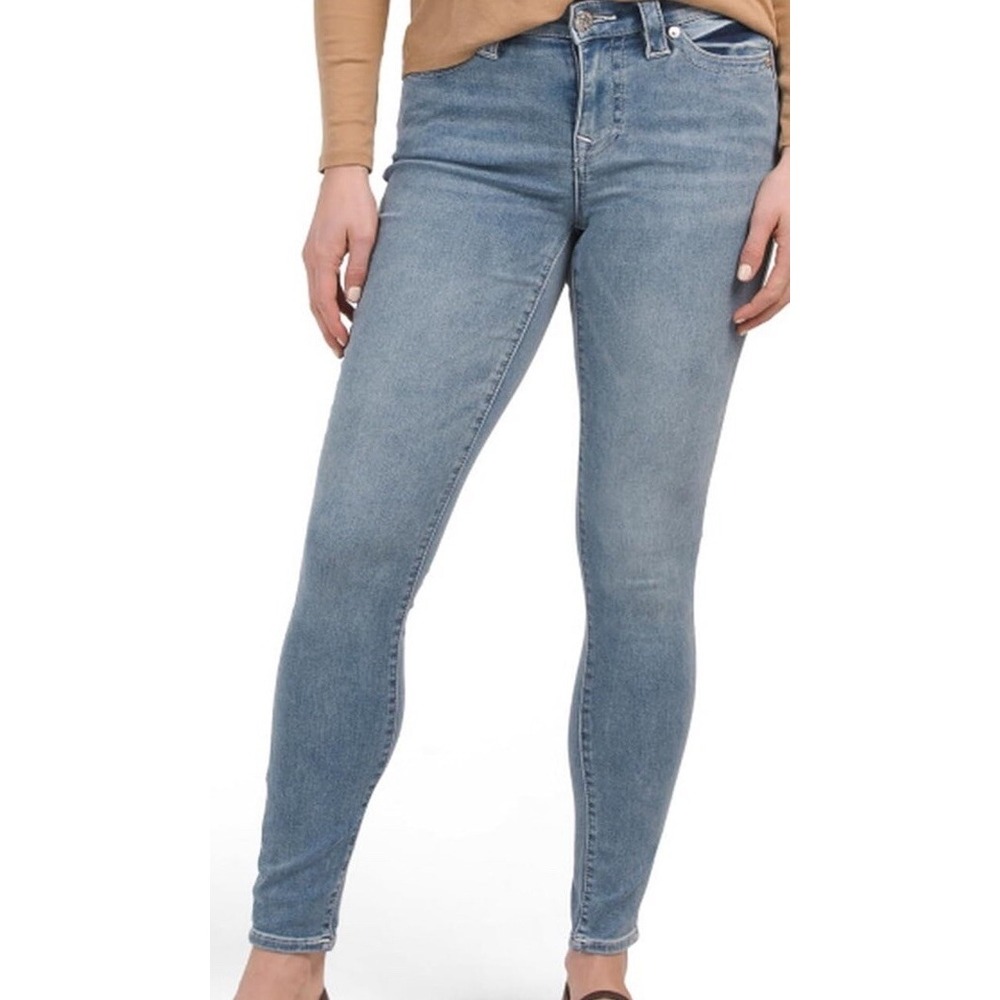 True Religion Womens Jennie MR SN No‎ Flap Blue Mid Rise SUPER SKINNY SZ 30NWT